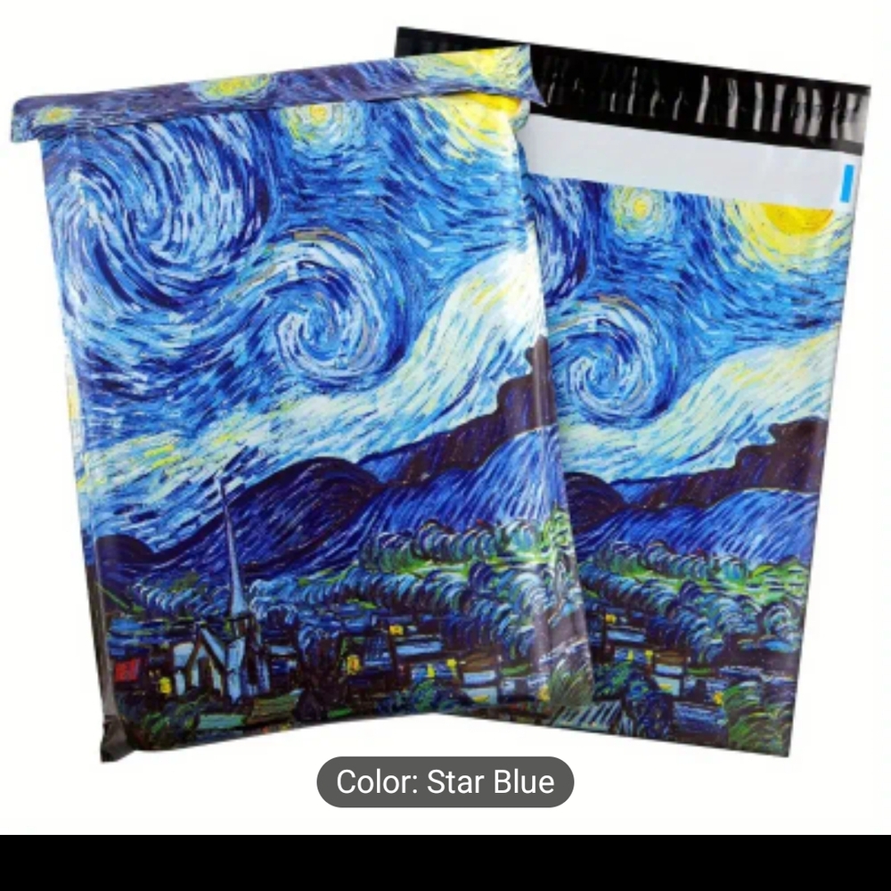Starry Night Themed Poly Mailers ~ TEN - 10X13